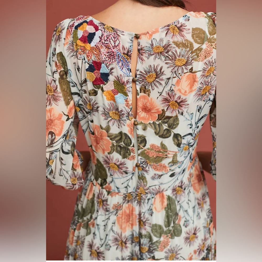 Anthropologie Espalier Embroidered Tunic Dress - Picture 2 of 9